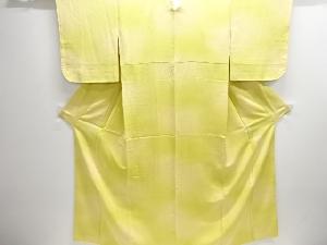 未使用品　花模様織出し暈し一ツ紋色無地着物